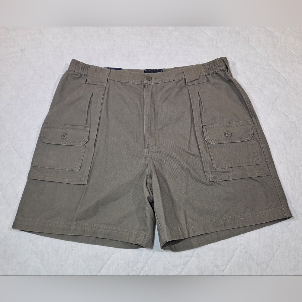 "NWT" Saddlebred Cargo Shorts Men's 36 Mili Green 8-Pockets Zip-up Casual Golf